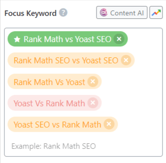 rank math vs yoast seo focus keyword